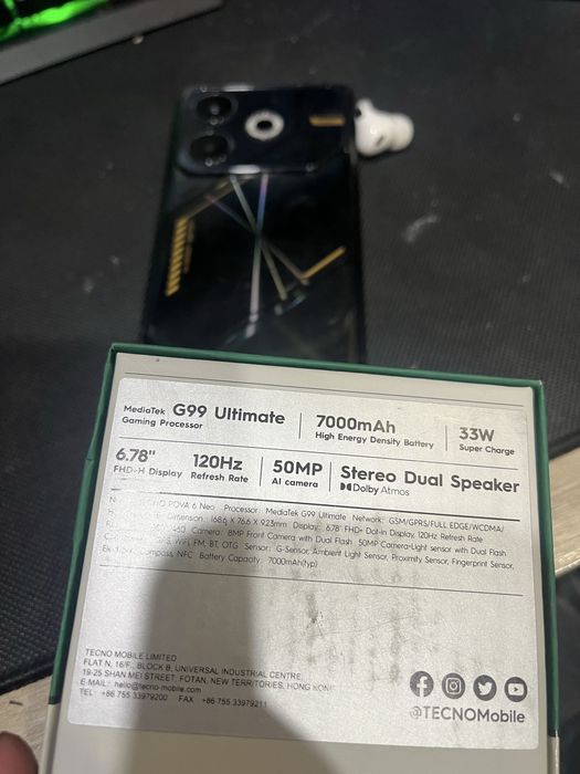 Tecno pova 6 на 128+8GB