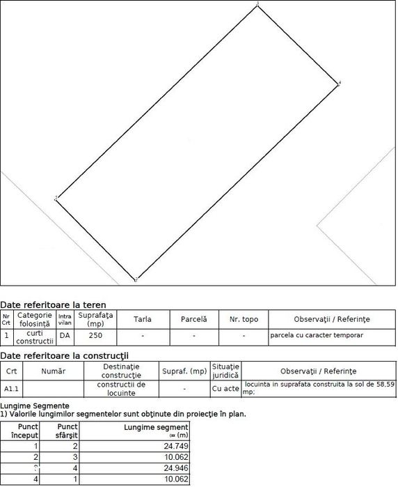 Vanzare teren Brancoveanu, str. Marinescu Nicolae, 250 mp, D 10ml