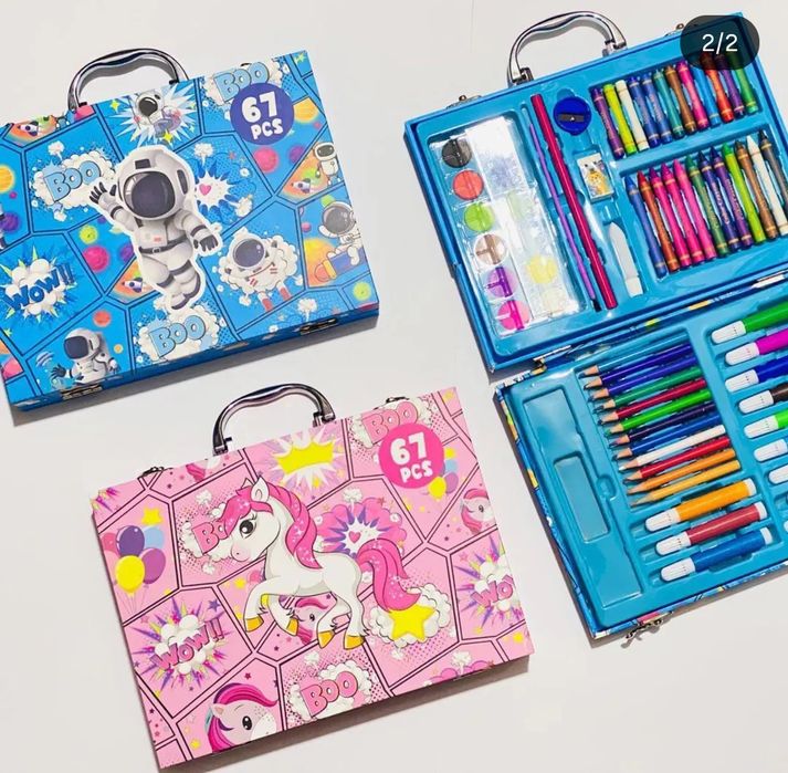 комплект за оцветяване  150 части в дървен куфар