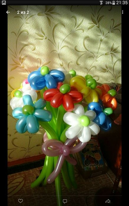 Из шаров - ромашки , розы , букеты ,