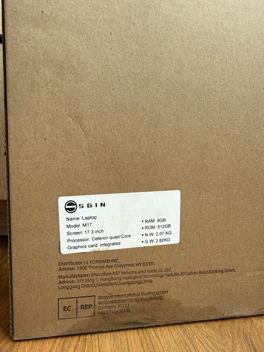 Laptop SGIN M17 - 17.3”