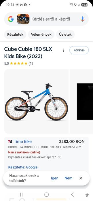 Bicicleta copii Cube  acid  180 4-6 ani