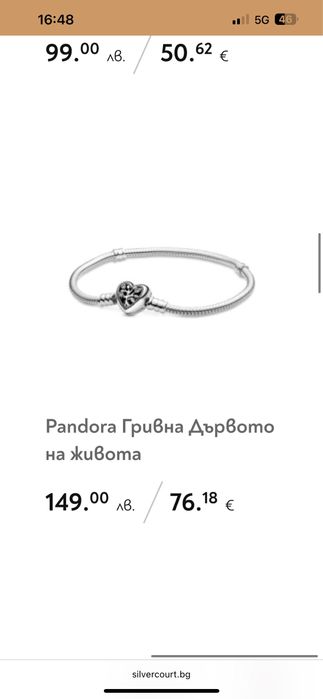 Pandora гривна и талисмани