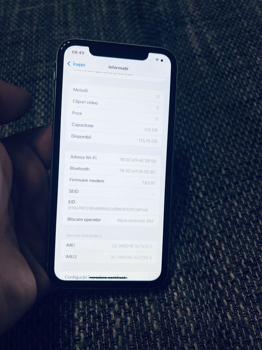 iPhone XR 128GB – Alb – baterie 100%