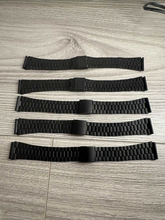 Lot 5 brățări ceas 18 mm din oțel inoxidabil, negre