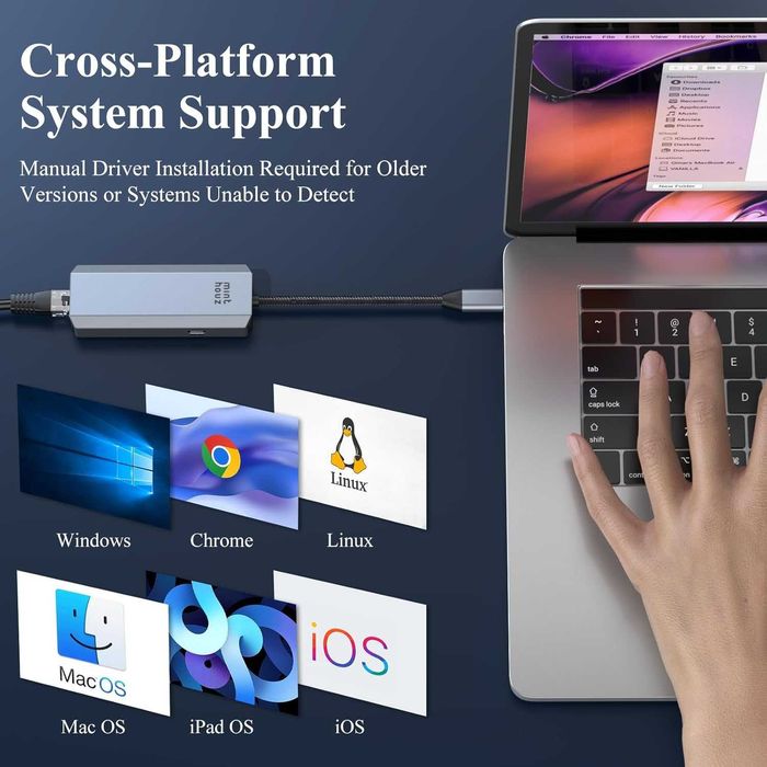 Minthouz USB C към Ethernet адаптер, 5G кабелен мрежов адаптер