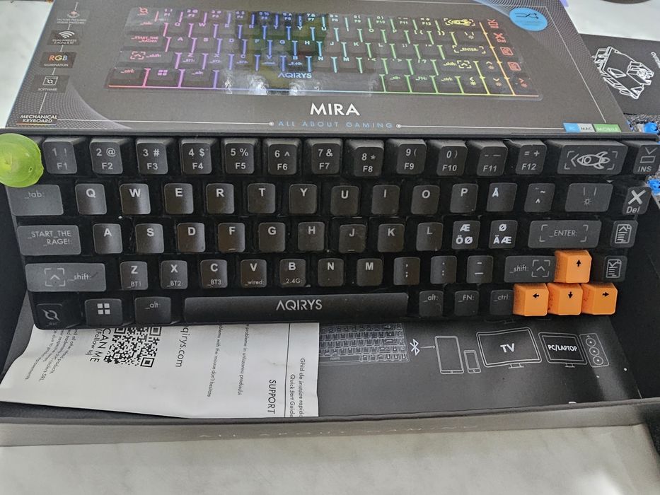 Tastatura Gaming Wireless mecanica AQIRYS Mira, Bluetooth, USB,