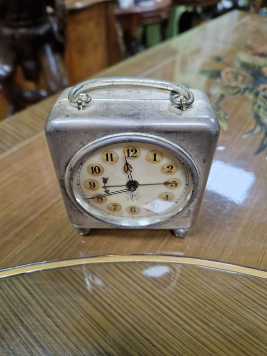 Рядък антикварен колекционерски каретен часовник Junghans