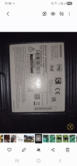 Smart TV Led Samsung ecran spart, pentru piese