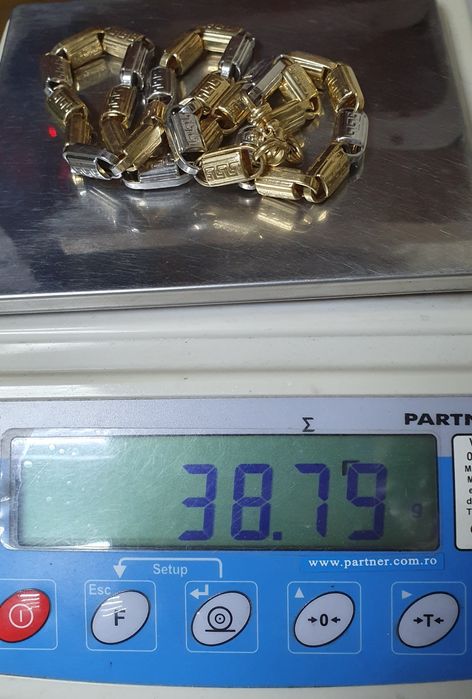 Lanț bărbătesc din aur galben și alb de 14K – lungime 60 cm