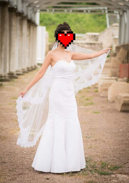 Булченка рокля + 2 метра вуал, размер хс