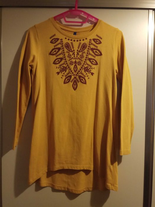 Bluza lunga, mustar, mar.S-M (36-38).