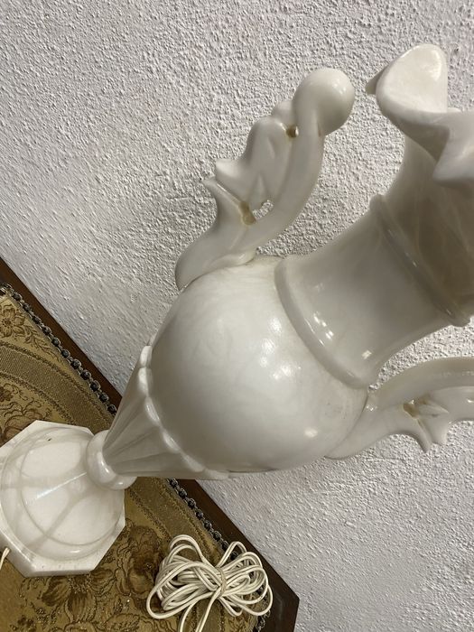 Винтидж настолна лампа от оникс Италия 1970те 43 см