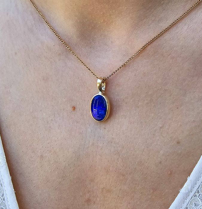 Pandant din aur galben 14k cu opal natural