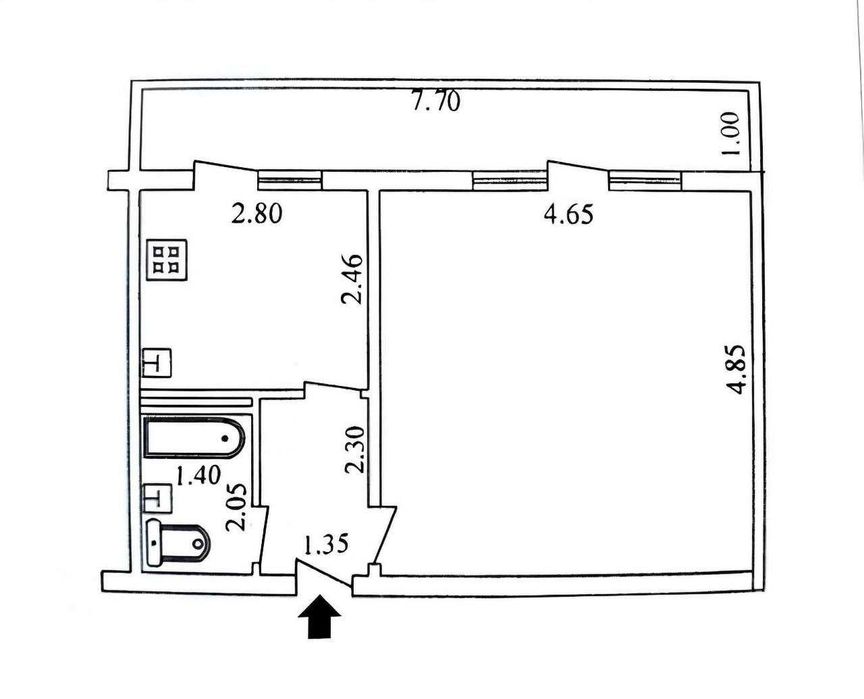 Продается 1/8/9 на Авиасозлар-1 за рынком Кадышева 42 кв2 (R)