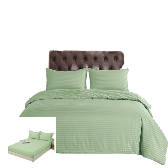 Lenjerie Damasc Lothar Dx005, Damasc, 4 Piese, Cu Elastic, Verde