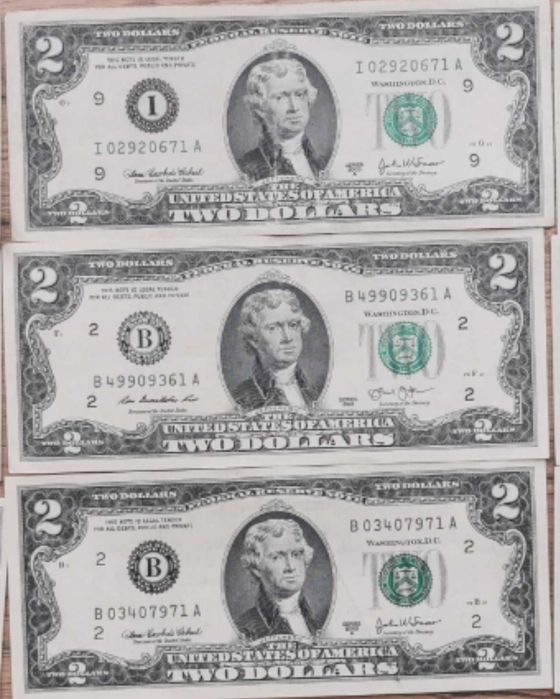 Bancnote 2 dolarii Bancnota 2 dolarii stare foarte buna ORIGINALI