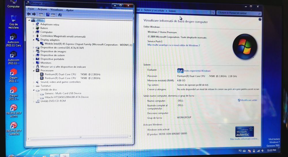Laptop Dell Latitude E5440 + Interfață diagnoză auto Multidiag Pro+