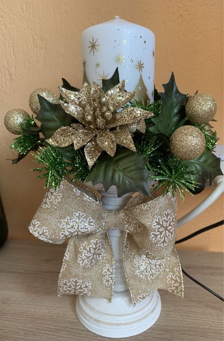 Ръчноизработен коледен сувенир свещник