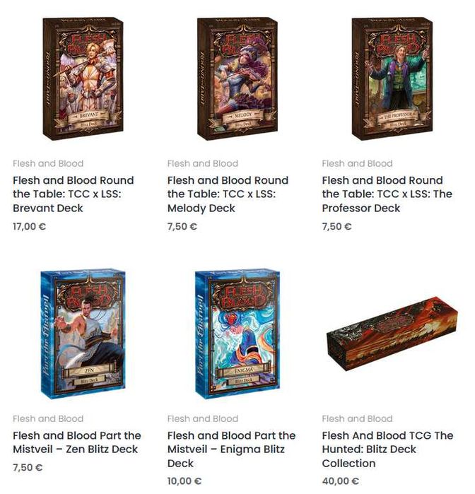 Flesh and Blood, Magic: The Gathering, Pokemon, Star Wars: Unlimited
