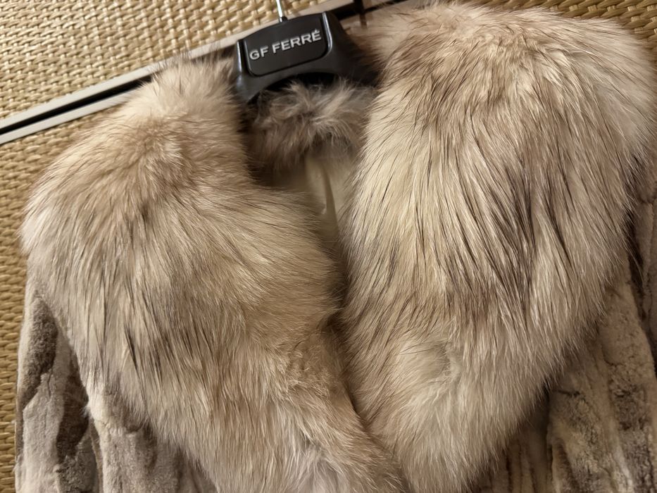 Дълго Палто естествен косъм - лисица и заек. Размер С