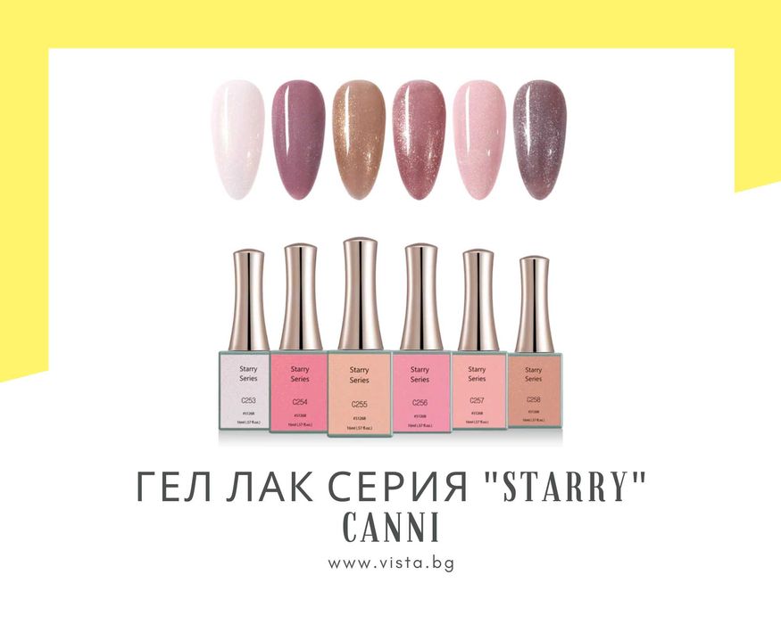 Професионален UV/LED брокатен гел лак серия "Starry" CANNI - 16 мл.