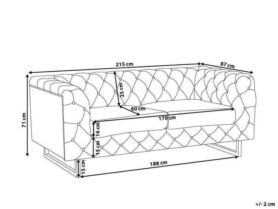 Canapea cu 3 locuri din țesătură bej, Beliani