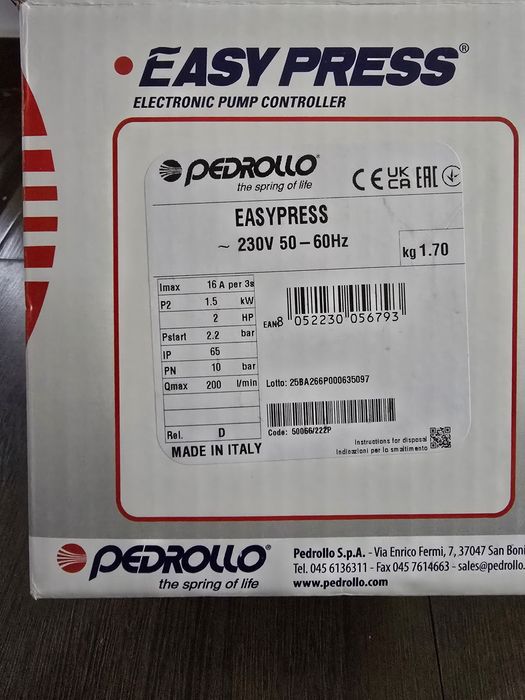 Presostat Pedrollo Easy press 2M Red