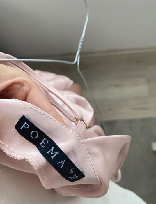 Rochie lungă satin POEMA / Rochie eveniment / Nuntă mărimea 38