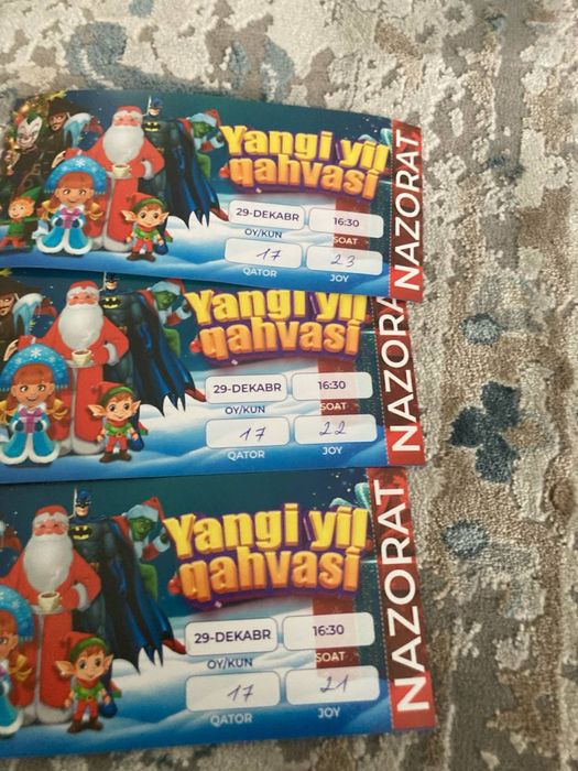 Bilet sotiladi yangi yil bayrami uchun
