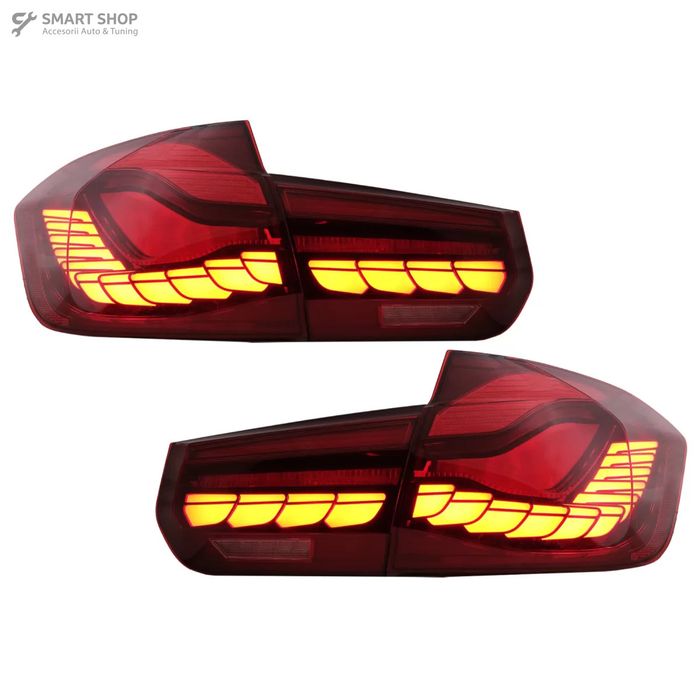 Stopuri OLED compatibil cu BMW Seria 3 F30 (2011-2019) F35 F80 Rosu Clar M4 Design cu Semnal Dinamic Secvential
