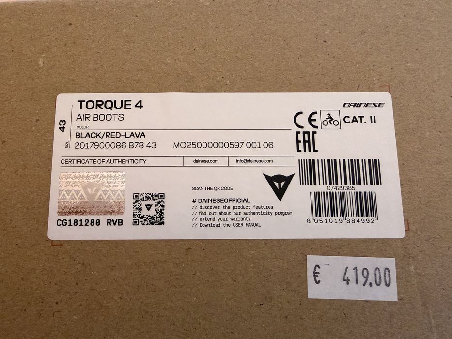 Ботуши Dainese Torque 4 Air номер 43