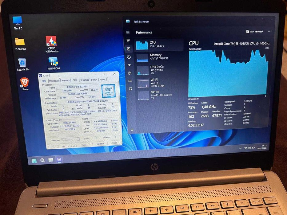 Laptop HP I5-1035G1 16 GB DDR4 SSD 512GB M2 Baterie Noua Ecran 14 Inch