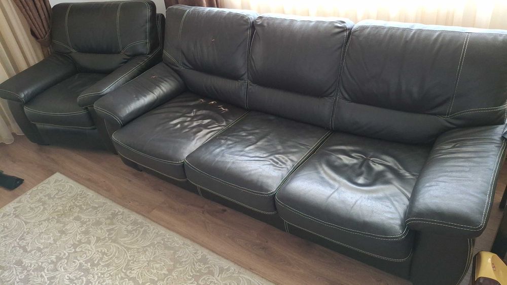 Canapea PIELE si fotoliul MOBEXPERT