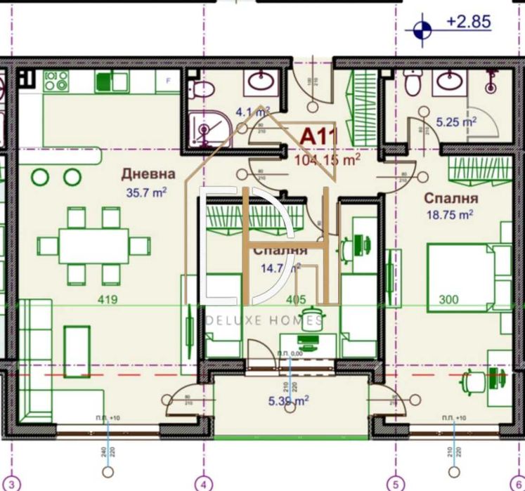 Продава се Тристаен апартамент в Пловдив, Христо Смирненски - 129 кв.м за 1254 €/кв.м - Снимка #2