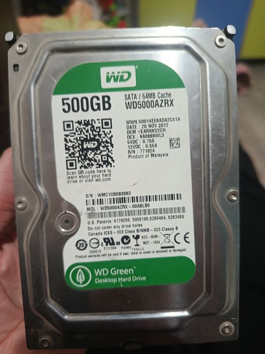 Жёсткий диск WD 500 Гб SATA