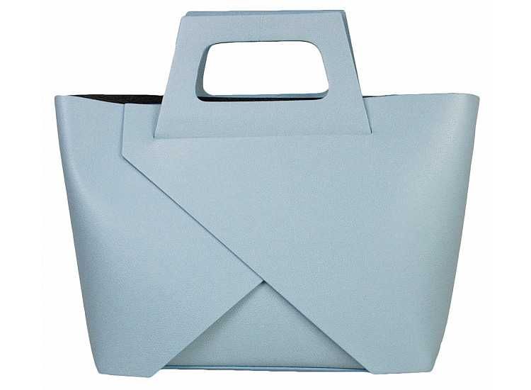 Нова дамска чанта от vera bg естествена кожа Италия светло син