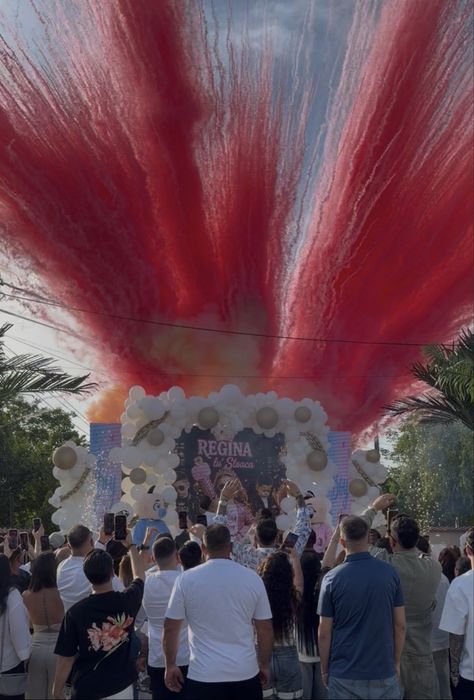 Gender reveal / artificii colorate de zi / sori rotativi/ joc pe cer de artificii