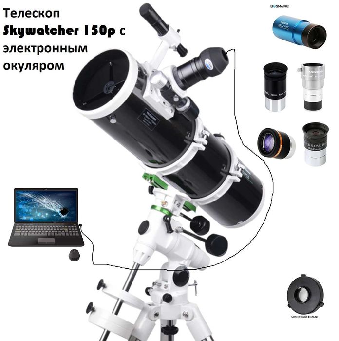 Sky Watcher Телескоп Астрономический Польный комплект+ цифровой окуляр