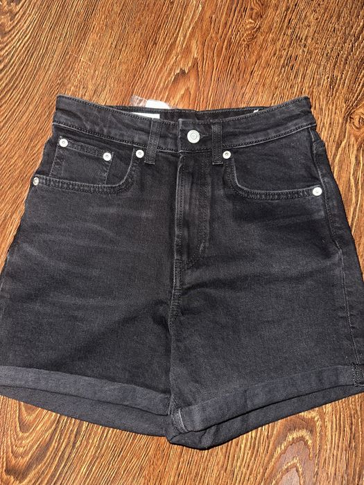 джинсовые черные шорты zara