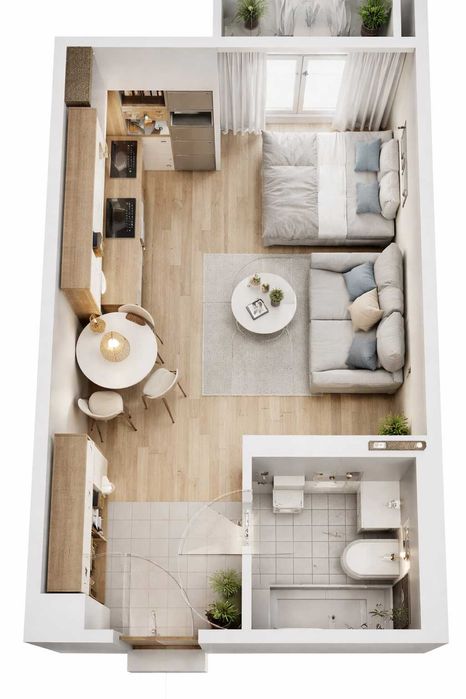 Едностаен апартамент в Южен