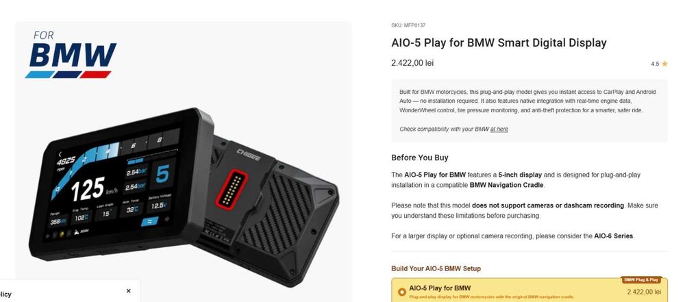 CHEGEE AIO-5 pentru BMW (CarPlay/AndroidAuto)