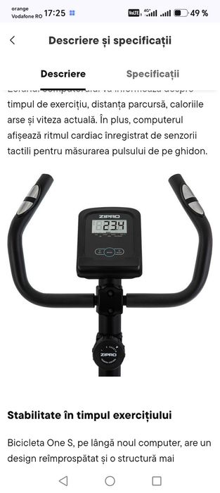 Vand bicicleta fitness Zipro