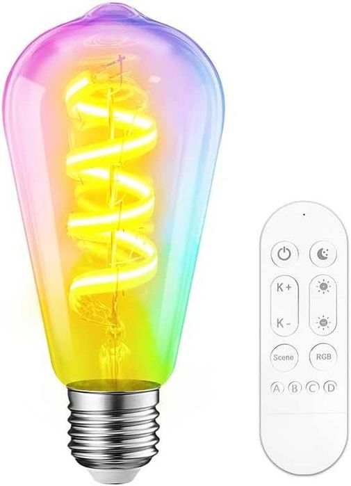 Смарт Wi-Fi LED крушка E27,6.3W,RGB +  бяло, с дистанционно управление