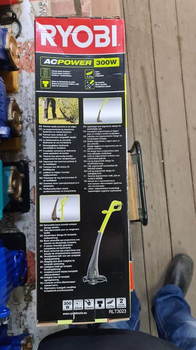 Коса RYOBI, триммер электрический, газонокосилка