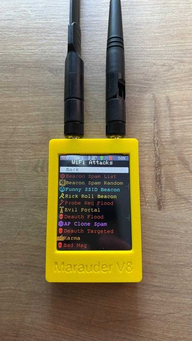 Device Hacking Pentesting ESP32-C5 WiFi Marauder V8 cu Ecran Tactil 2.8" – Dual Band Wi-Fi 2.4 GHz / 5 GHz, Bluetooth, GPS