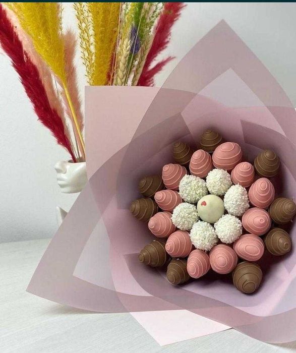 Клубника в шоколаде/Букет из Зефира/Розы/Цветы/Финики в шоколаде