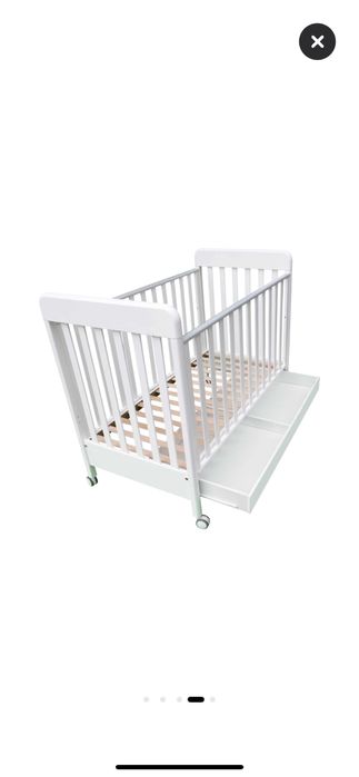 Patut bebe, alb, lemn