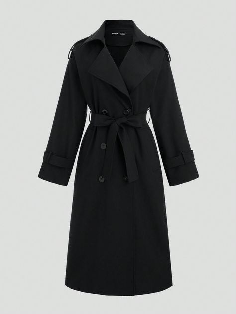 Тренч черный размер L