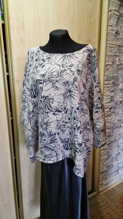 Новая льняная блуза/туника Италия